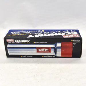 Vintage Eveready Flashlight Economy Chrome Finish NOS